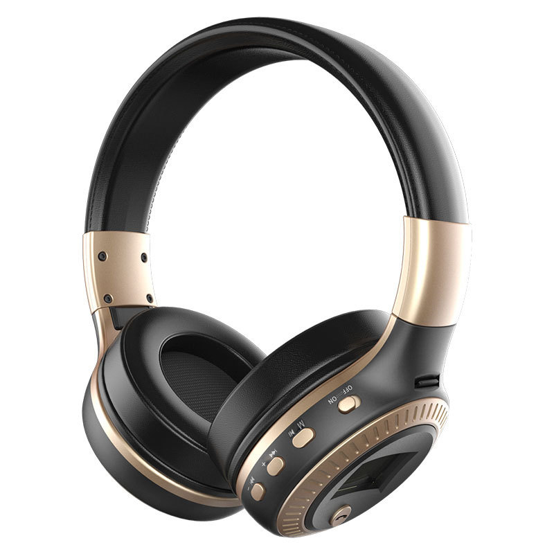 B19 Headset Wireless Bluetooth Headphone Black Gold 